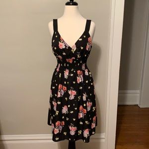 Black floral custom eShakti dress with pockets